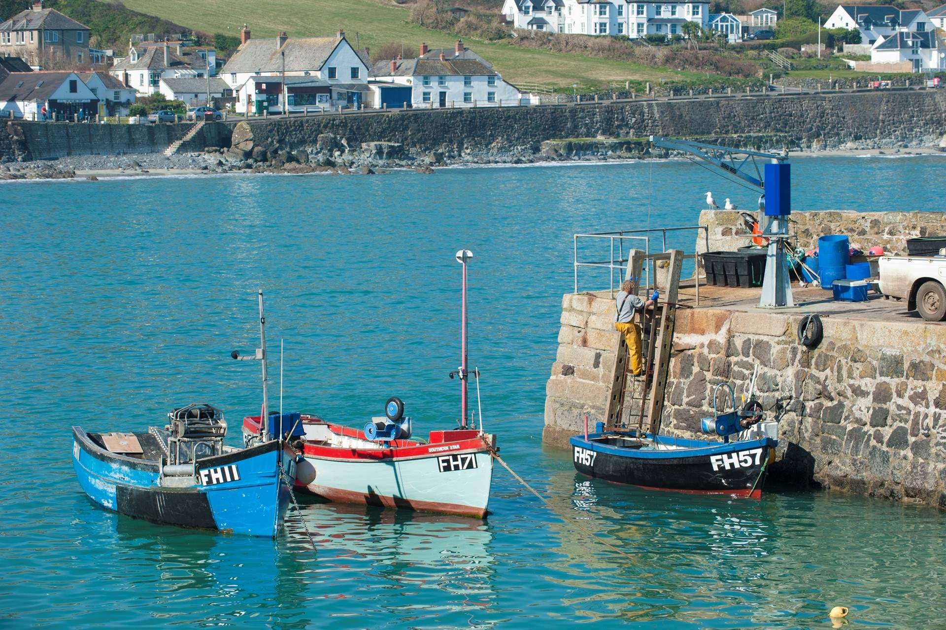 The pretty harbour at Coverack. 