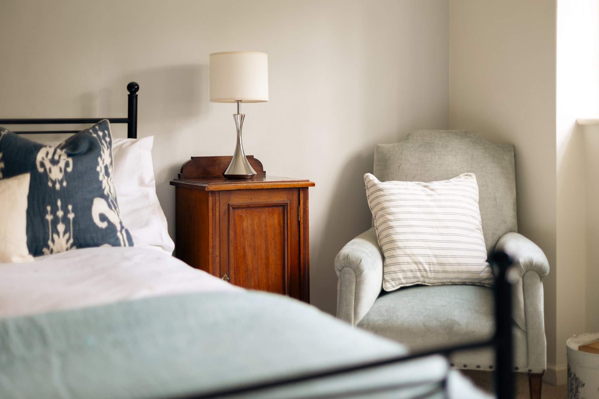 Stylish furnishings grace bedroom 2.