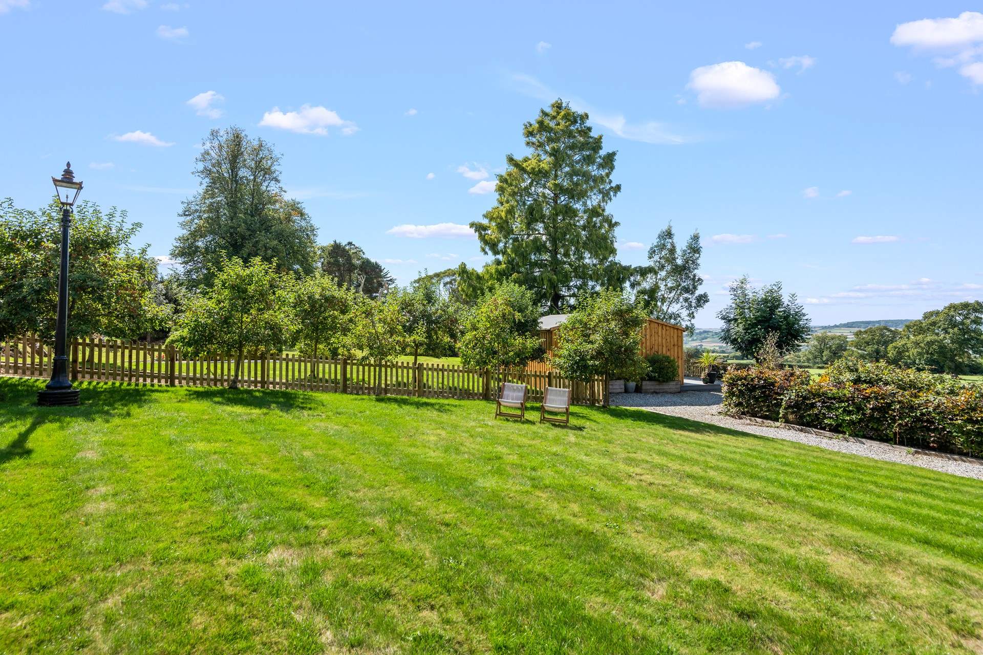 The Forecast also boasts beautiful gardens of which two comfy deckchairs have been placed for your use and comfort should you wish to enjoy grass under your feet.