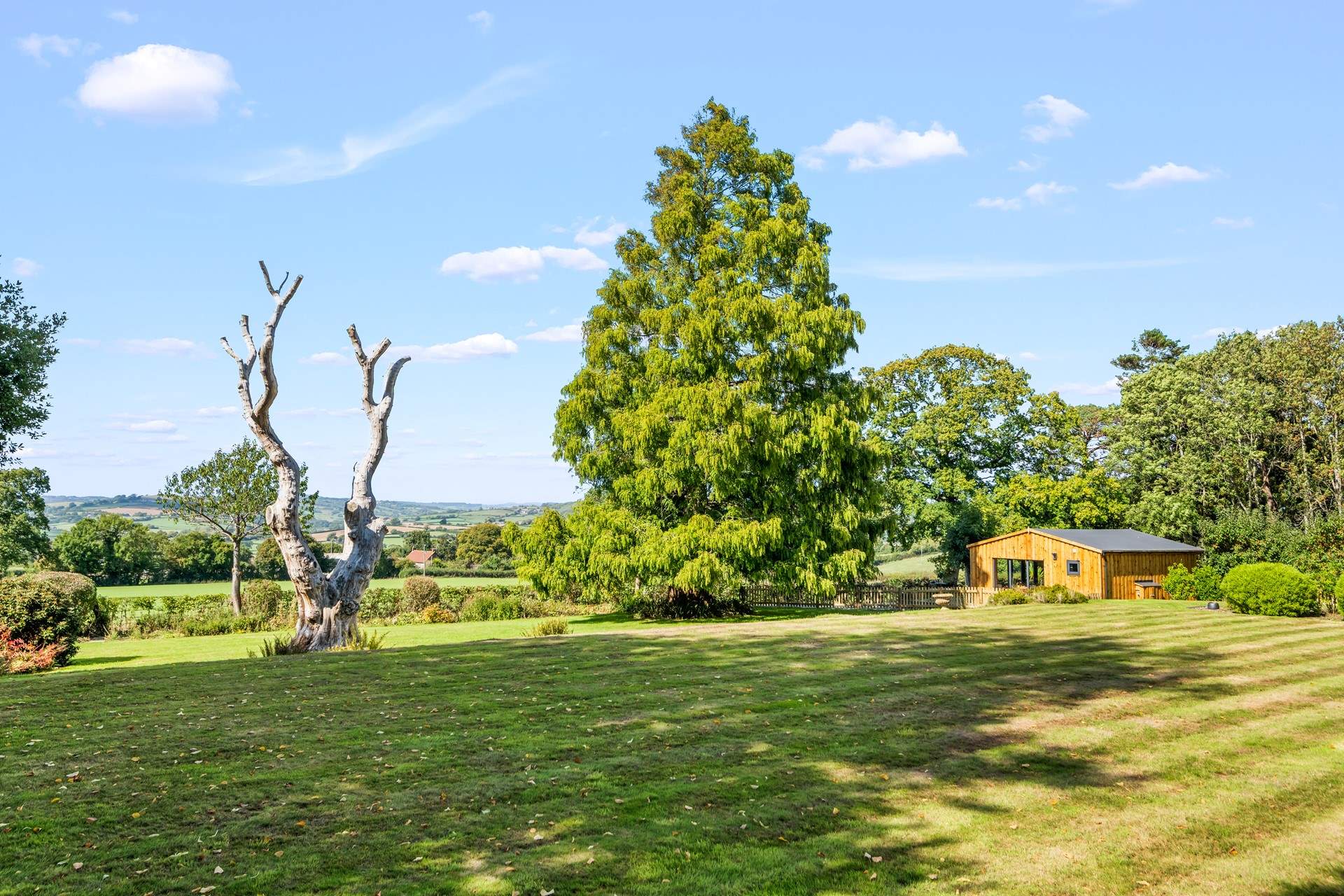 Looking back at The Forecast and the surrounding areas from Chattan Hall which is located within the grounds (behind).