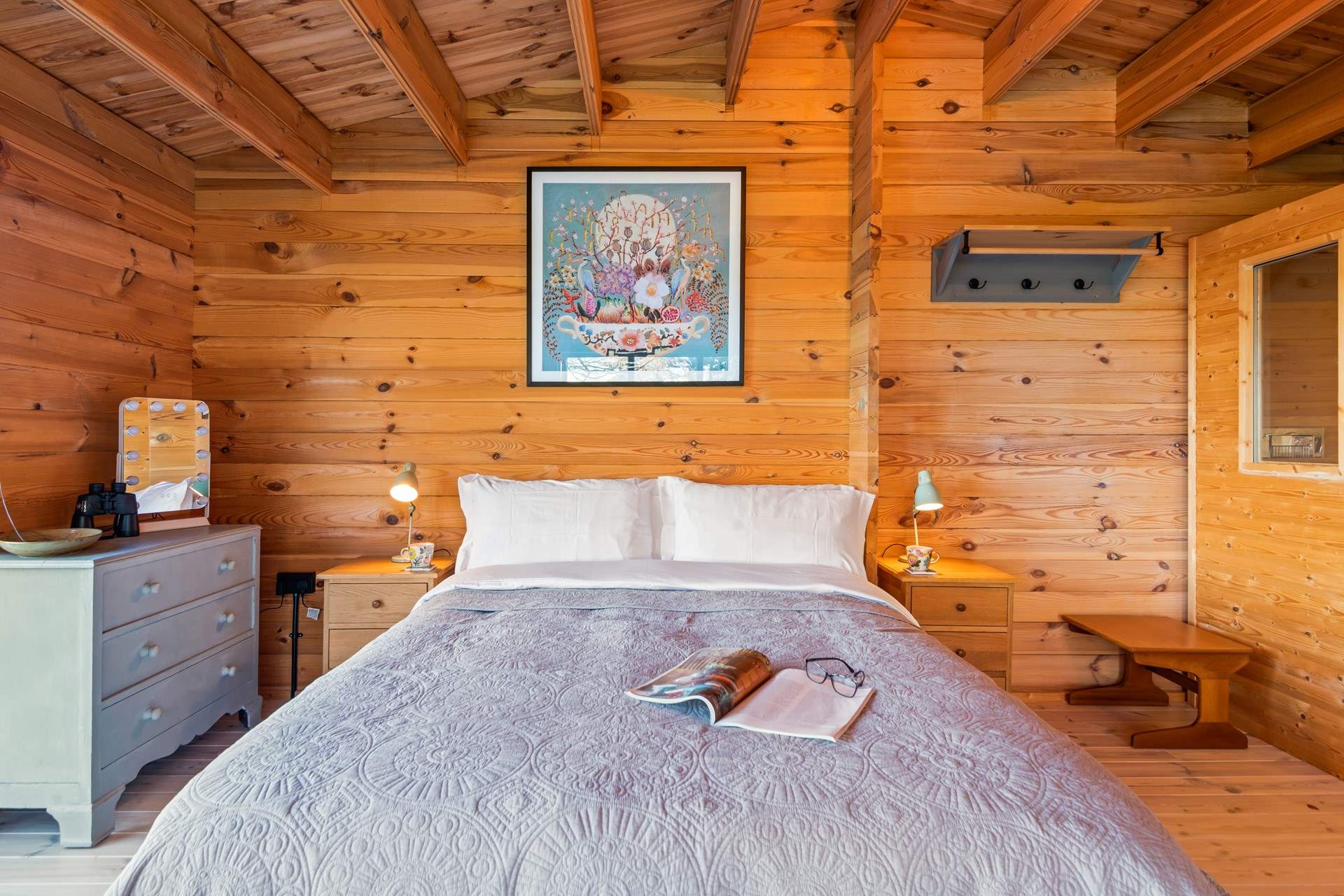 The king-size bed oozes comfort, the perfect spot for enjoying a touch of star gazing.