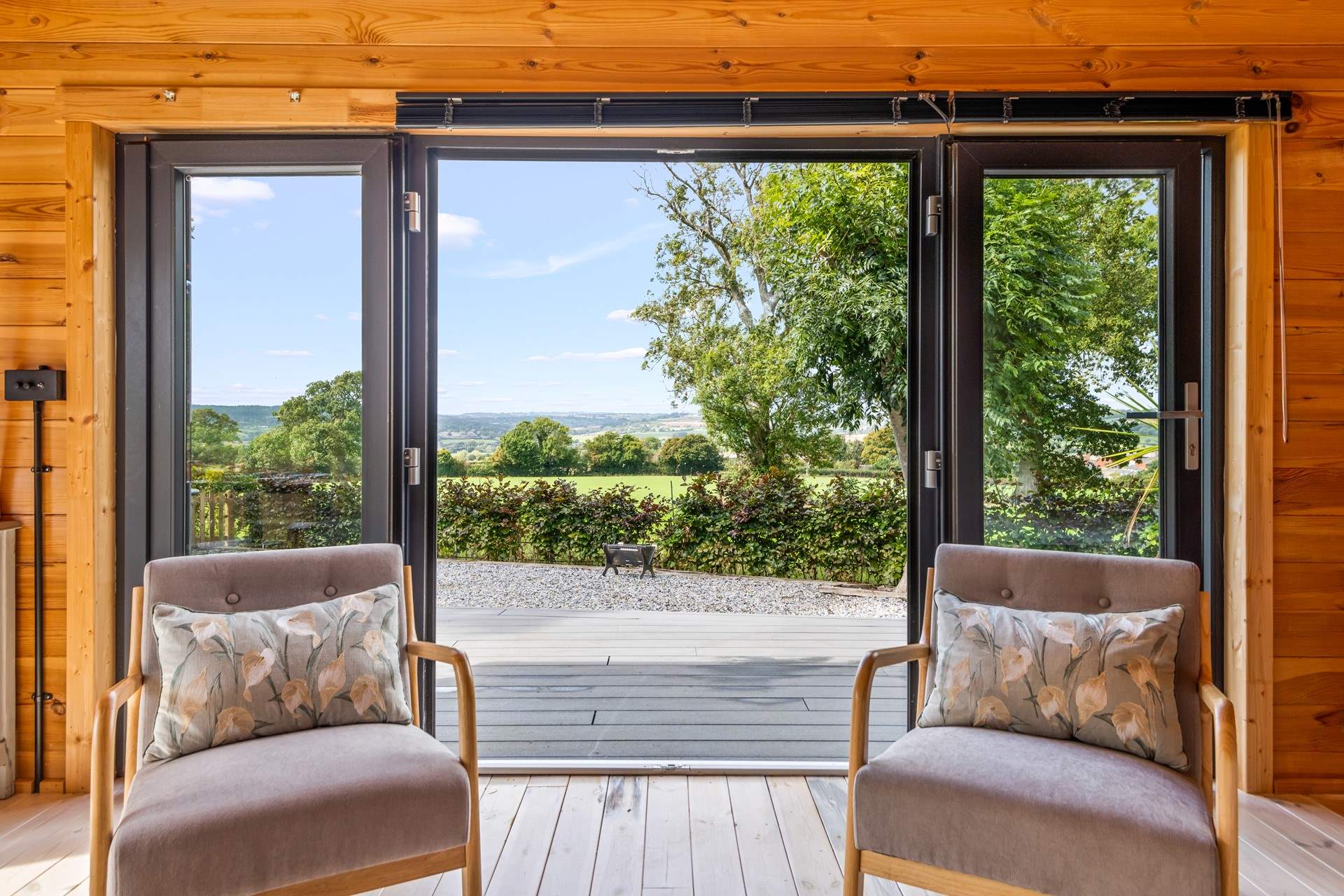 Even on a drizzly day you can fling open the doors and enjoy this magnificent view.