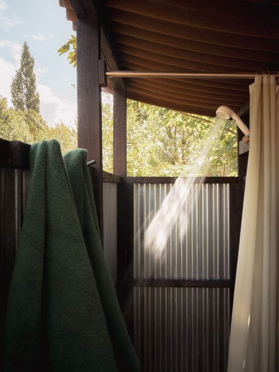 You'll also find an outdoor shower cubicle for refreshing after adventures.