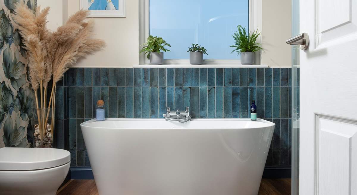 Soak away the day in the huge free-standing bath.