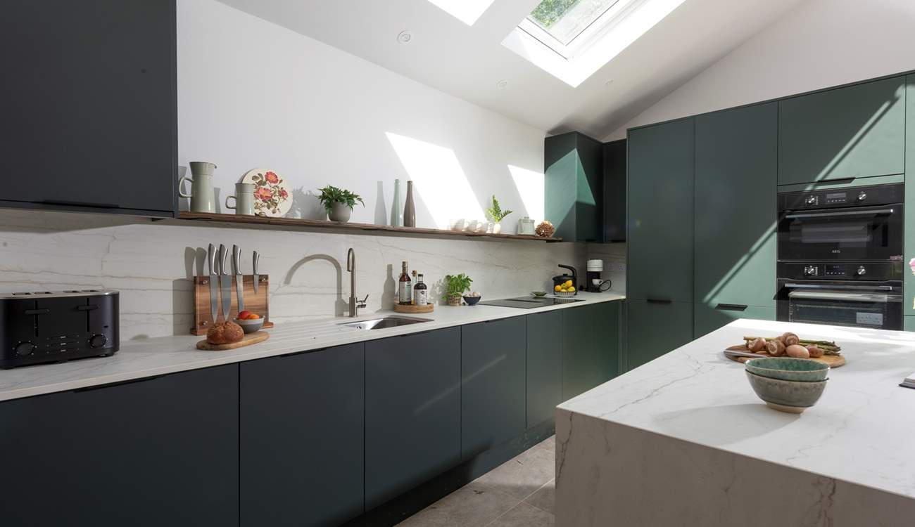 The sky lights and sliding doors really let the light flood in.