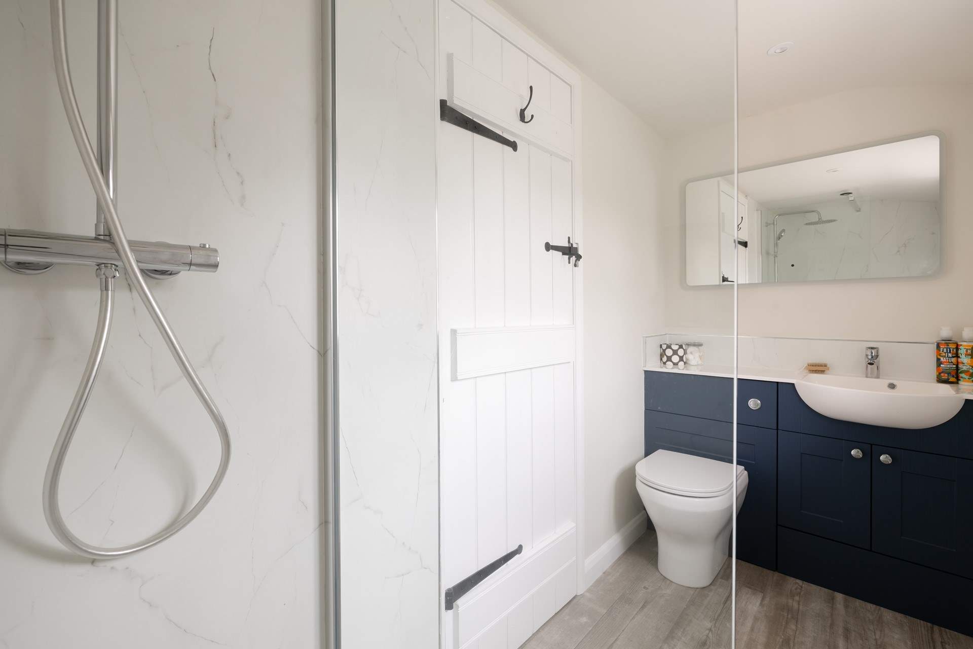 Enjoy a shower and start the day refreshed.