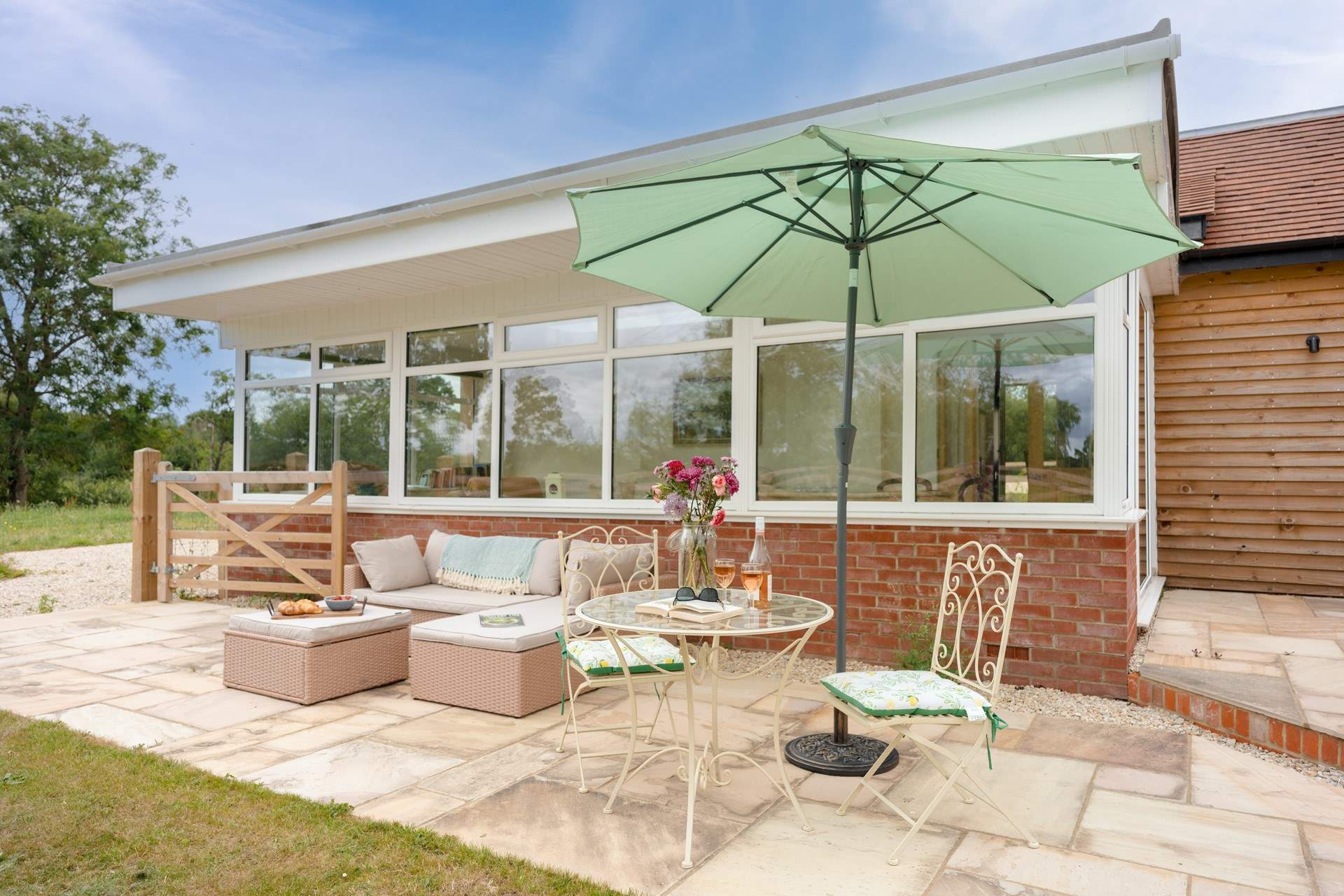 Off the conservatory you will find the lovely, private and enclosed rear garden which looks over fields and provides a wonderful spot to while away the hours...