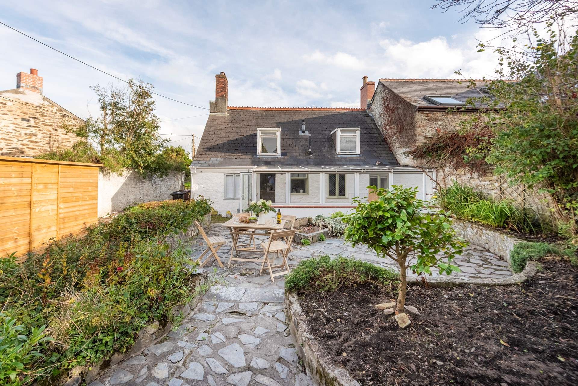 The secluded back garden.