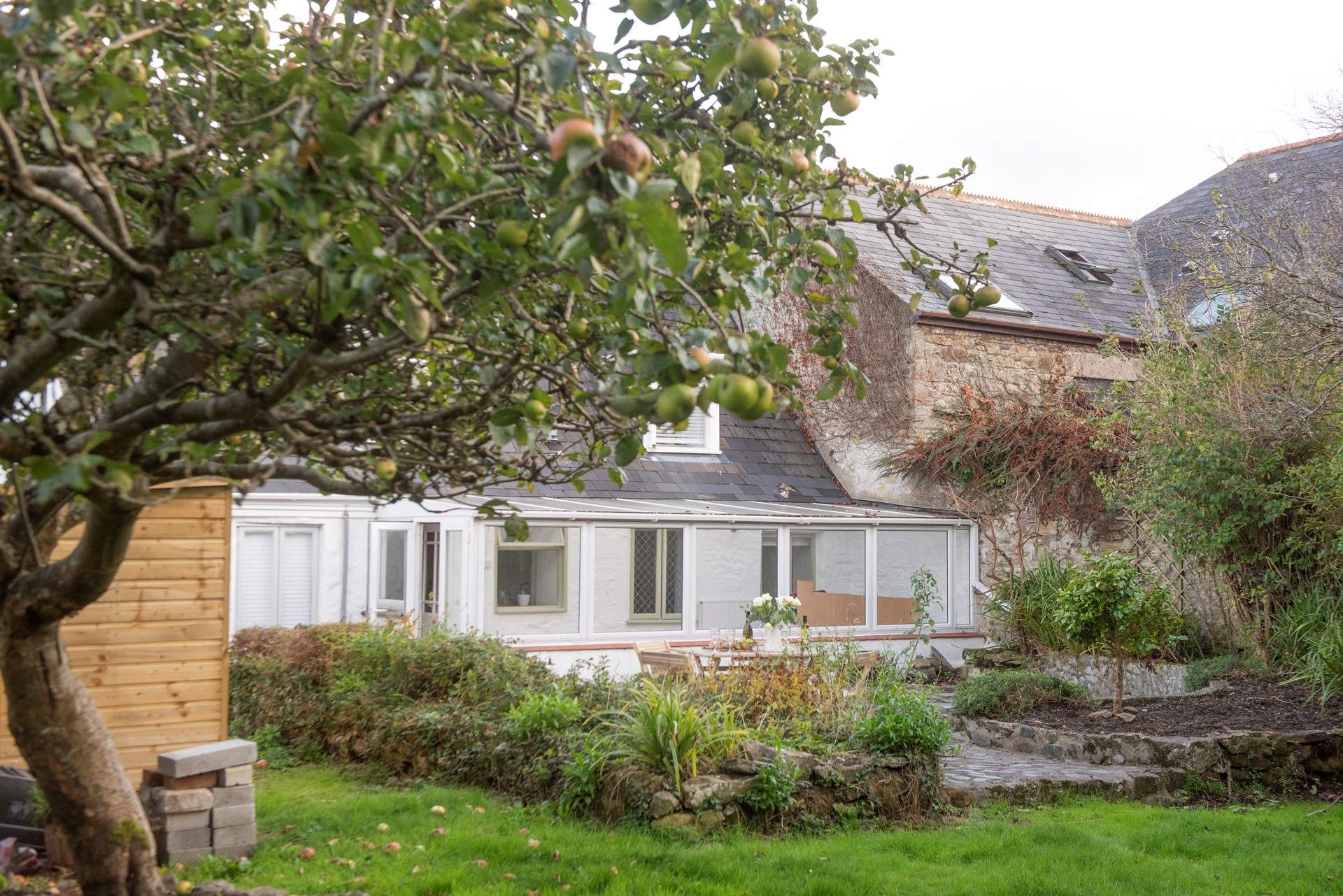 The conservatory at the back of the house is handy to store bikes.