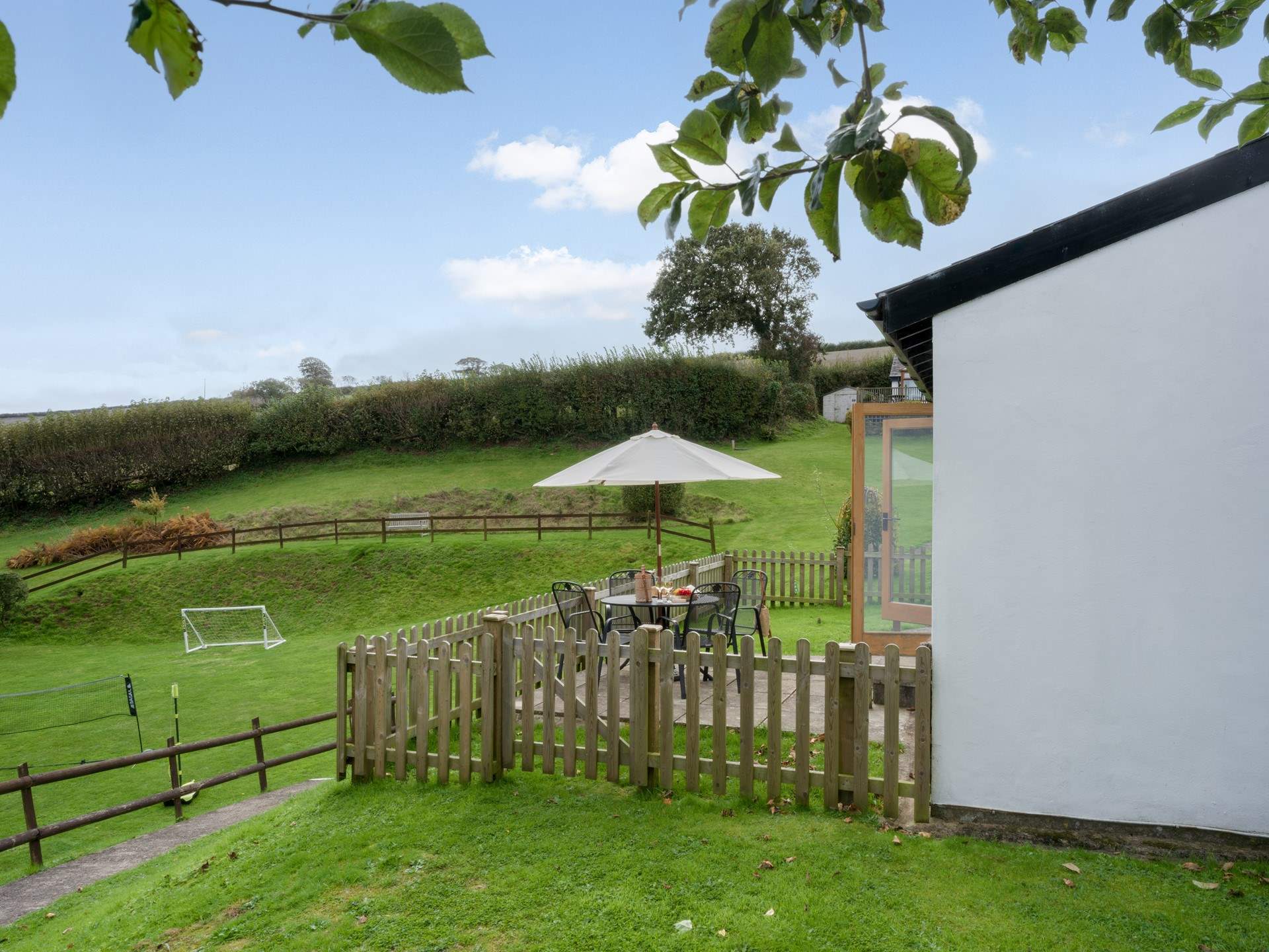 The garden is fully enclosed if the gate is shut.