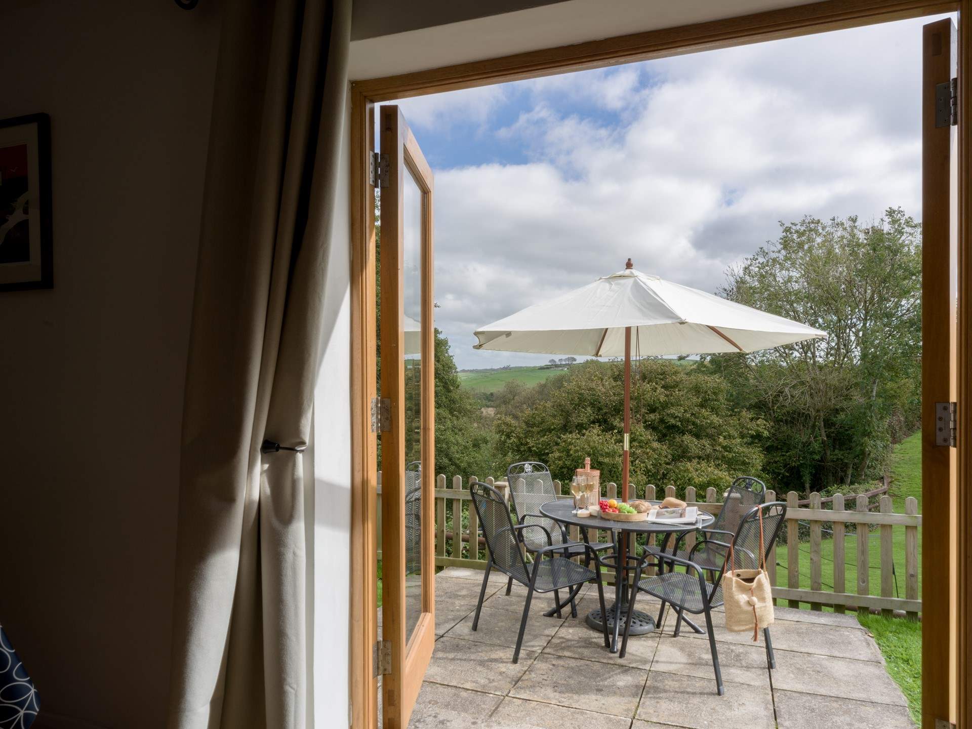 There are some lovely views of the surrounding countryside from the patio area.