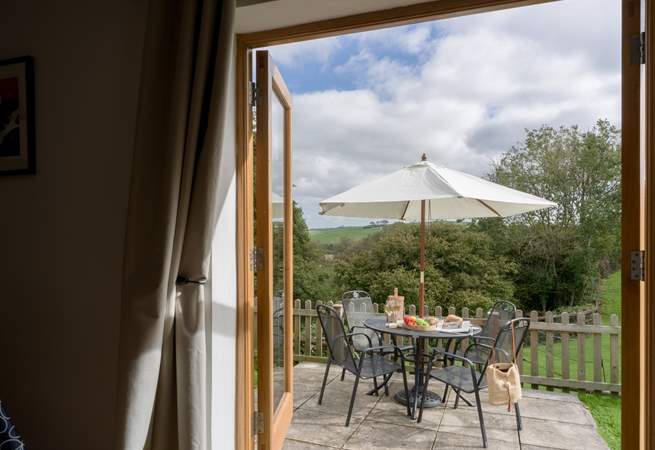 There are some lovely views of the surrounding countryside from the patio area.