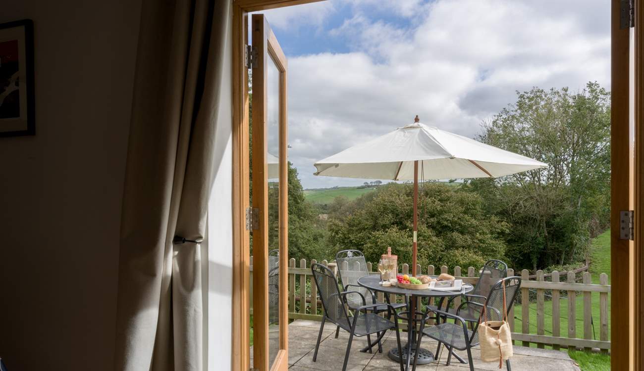 There are some lovely views of the surrounding countryside from the patio area.