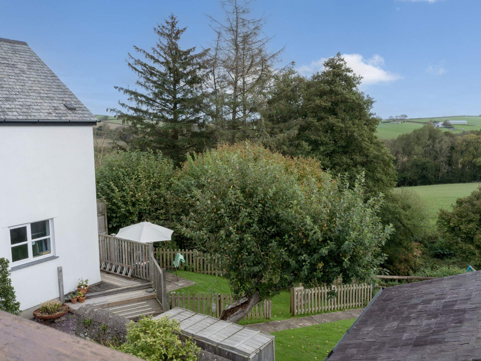 Looking down towards your own enclosed garden.