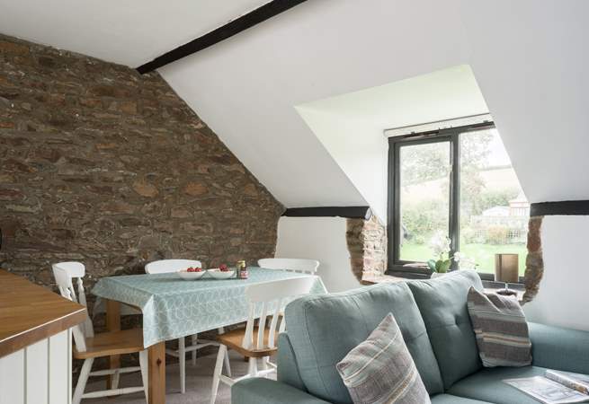 The cottage is full of character.