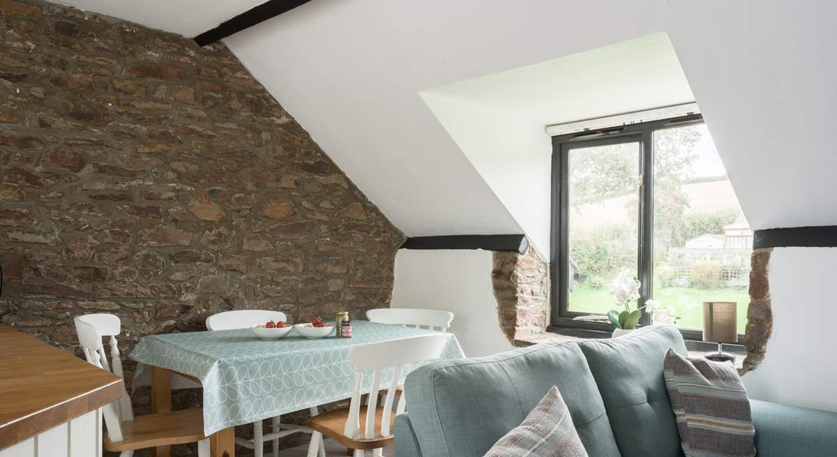 The cottage is full of character.