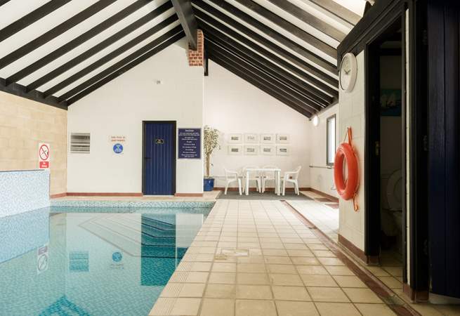 The heated indoor swimming pool is available to book for hour long exclusive sessions.
