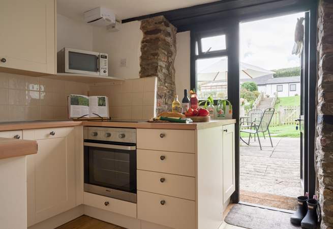 Head through the door to your fully enclosed garden.