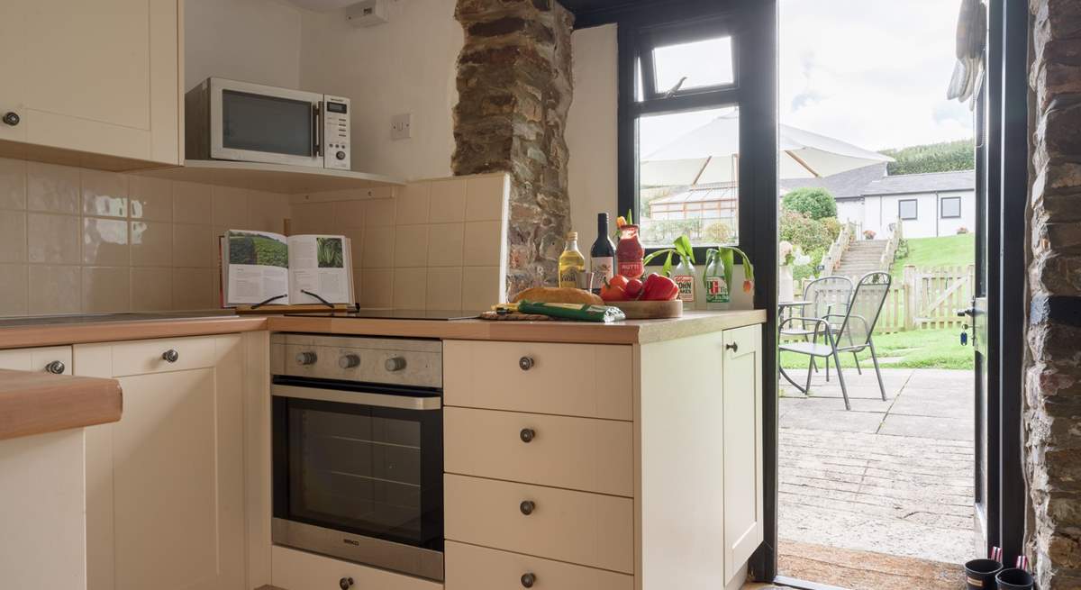 Head through the door to your fully enclosed garden.