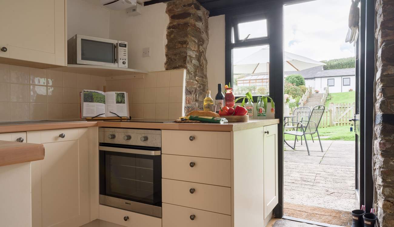 Head through the door to your fully enclosed garden.