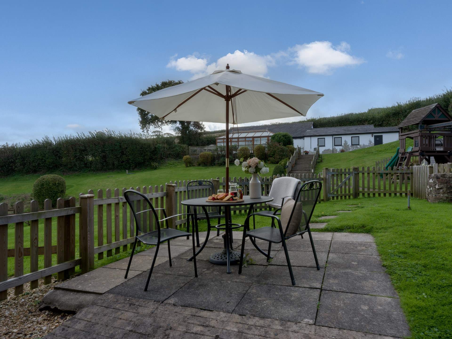 Enjoy dining al fresco in your enclosed garden.