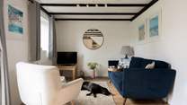The perfect spot for a family film night with the family pooch.