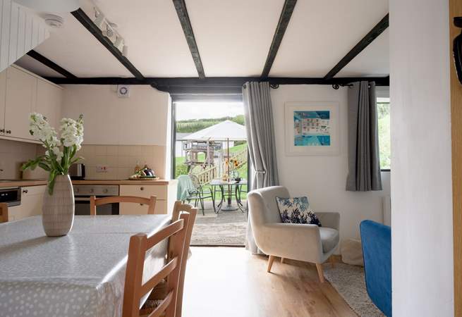 Head out through the back door to your fully enclosed garden.