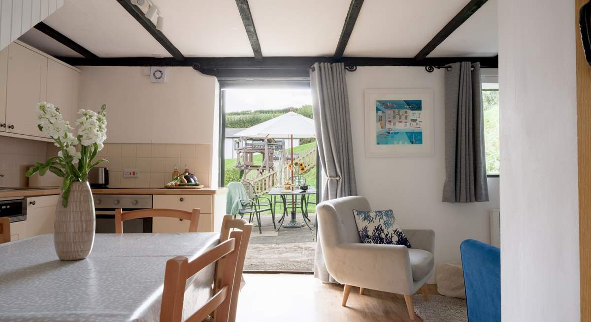 Head out through the back door to your fully enclosed garden.