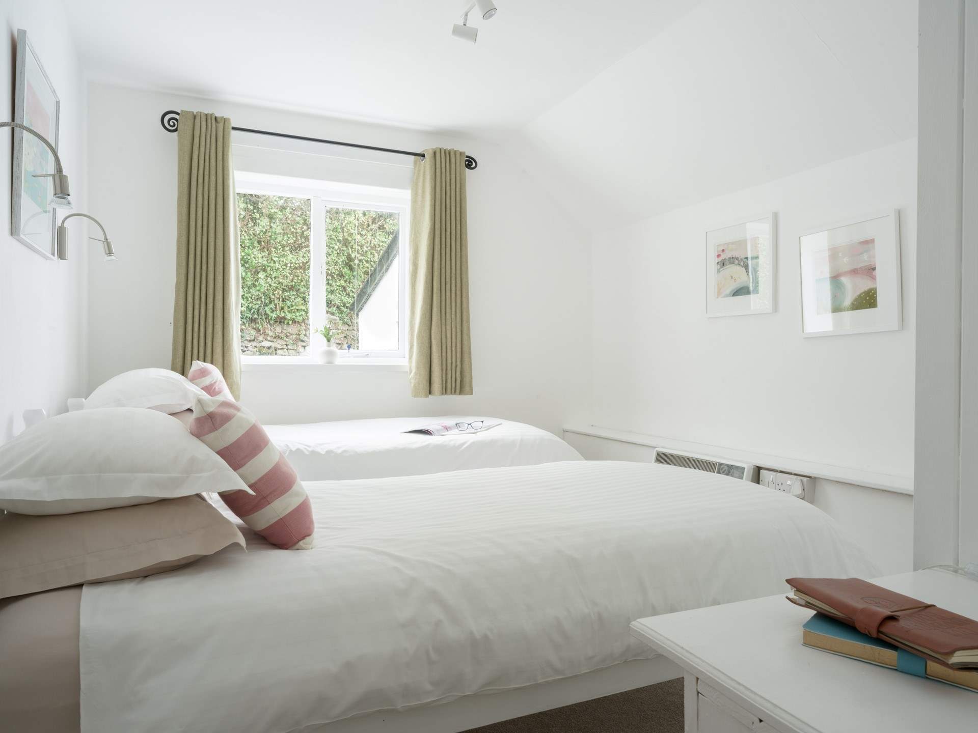 The twin bedroom on the first floor is perfect for adults or children alike.