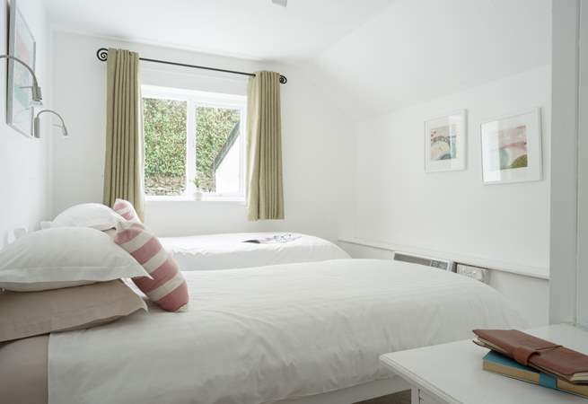 The twin bedroom on the first floor is perfect for adults or children alike.