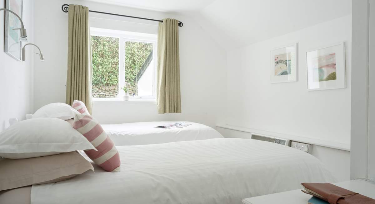The twin bedroom on the first floor is perfect for adults or children alike.