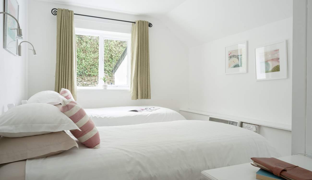 The twin bedroom on the first floor is perfect for adults or children alike.