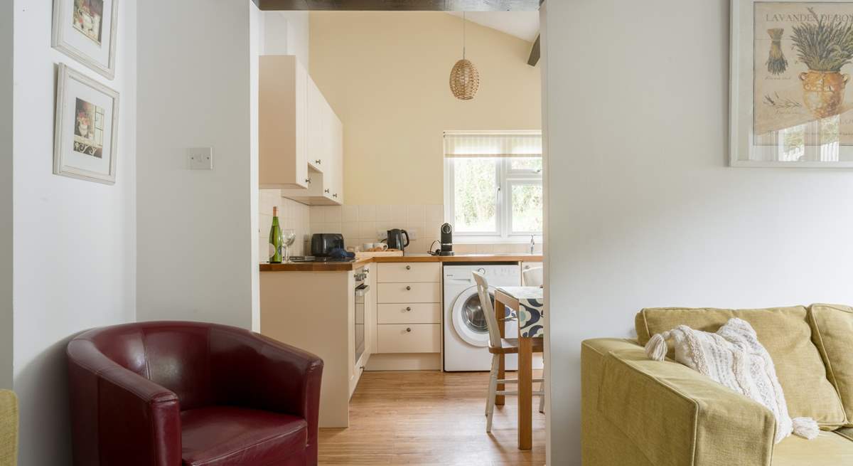 Peeking into the kitchen/diner from the sitting-room.
