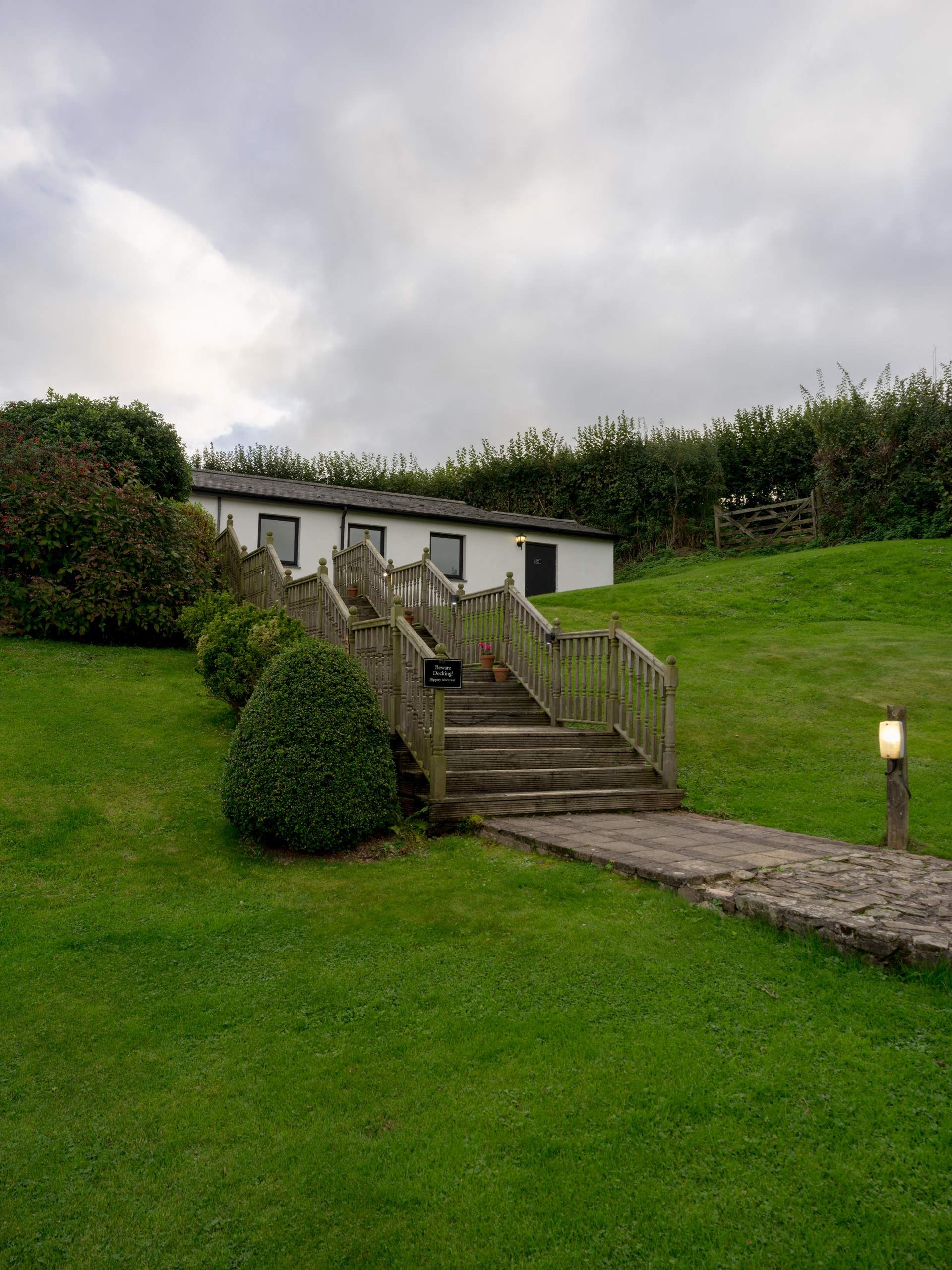 At the top of the steps you'll find the swimming pool and games-room.