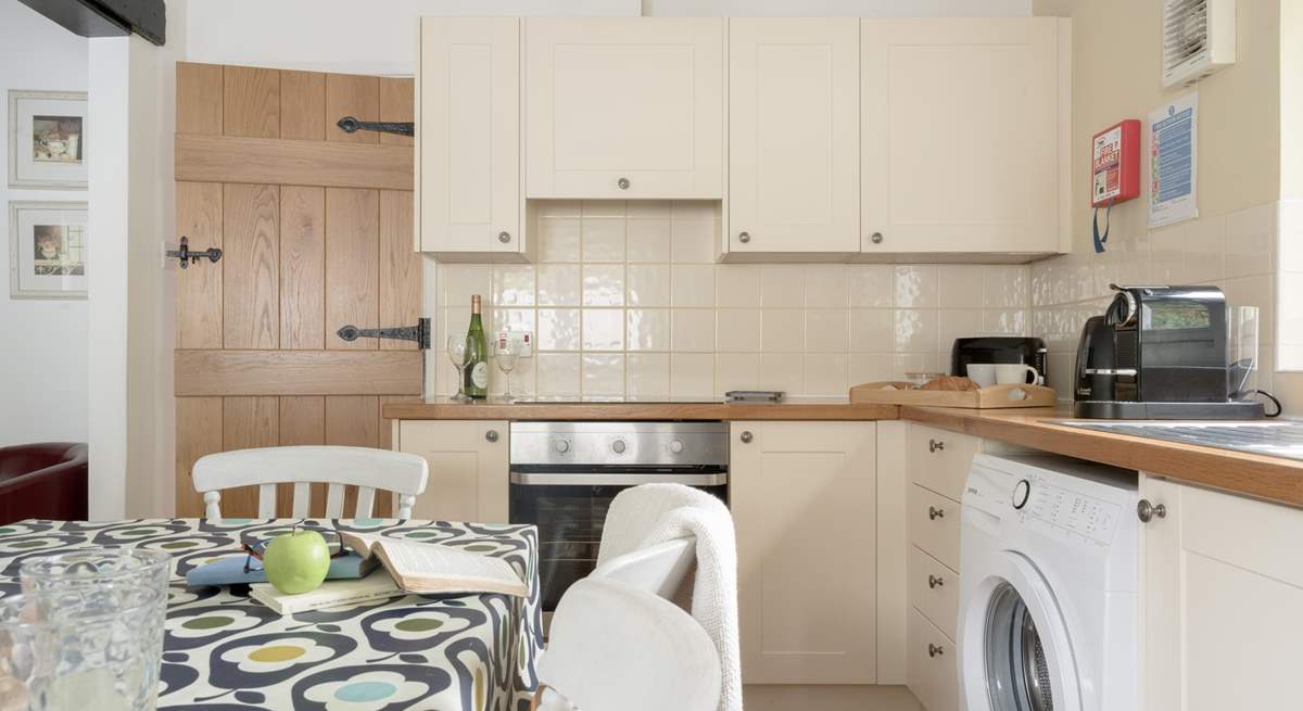 The well-equipped kitchen has everything you need for rustling up a holiday meal.