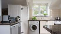 The kitchen has everything you need for whipping up a hearty meal as well as that all-important coffee machine.