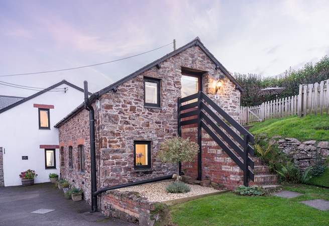 Head up the steps to Gull Cottage.