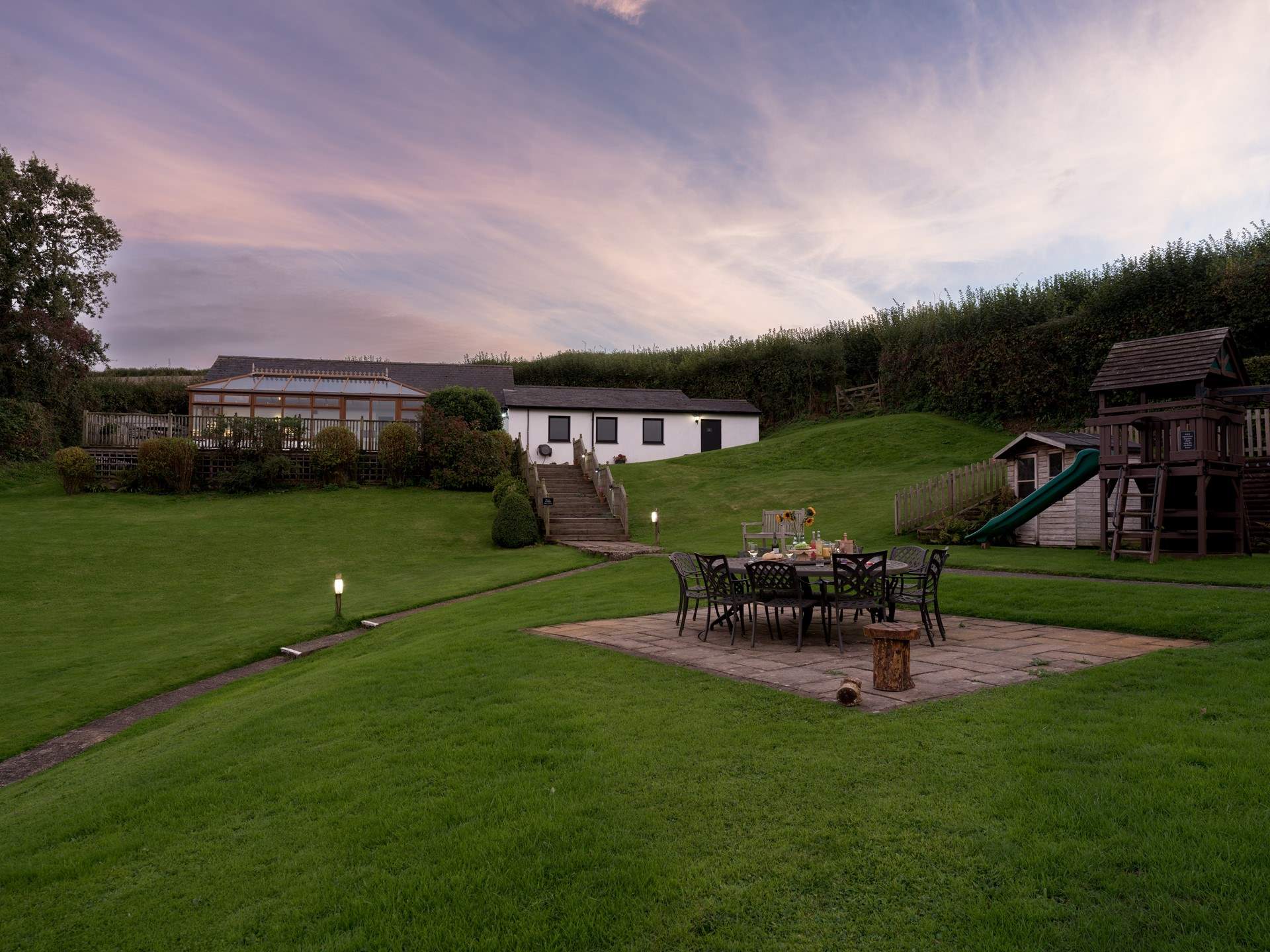 Follow the path and head up to the pool and games-room.