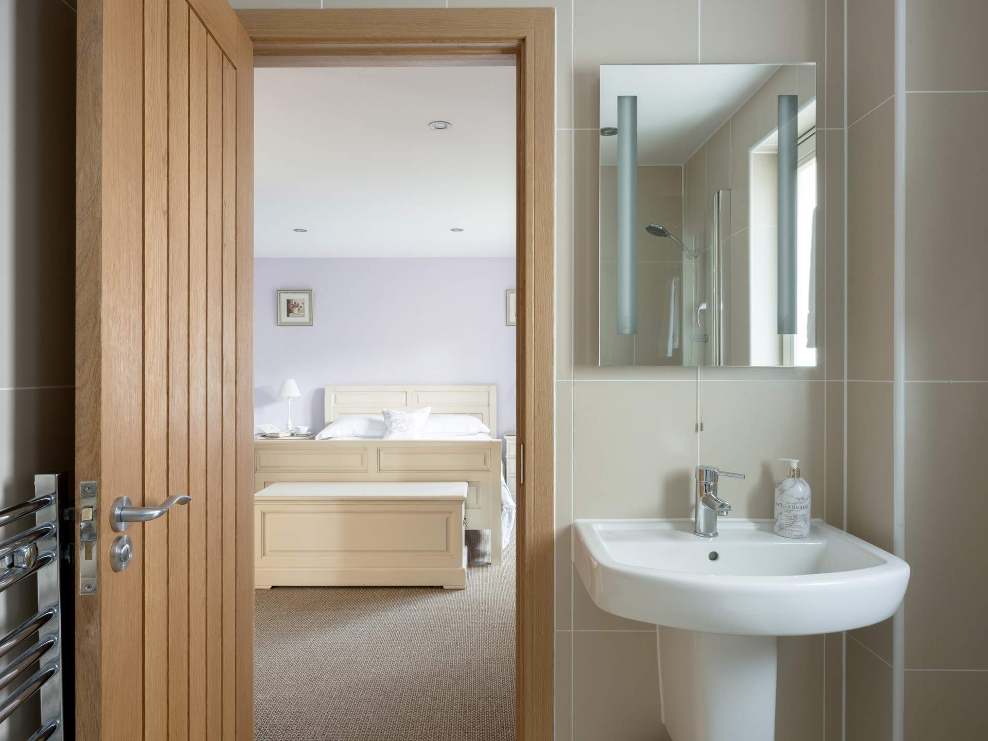 The second en suite bathroom is spacious and light.