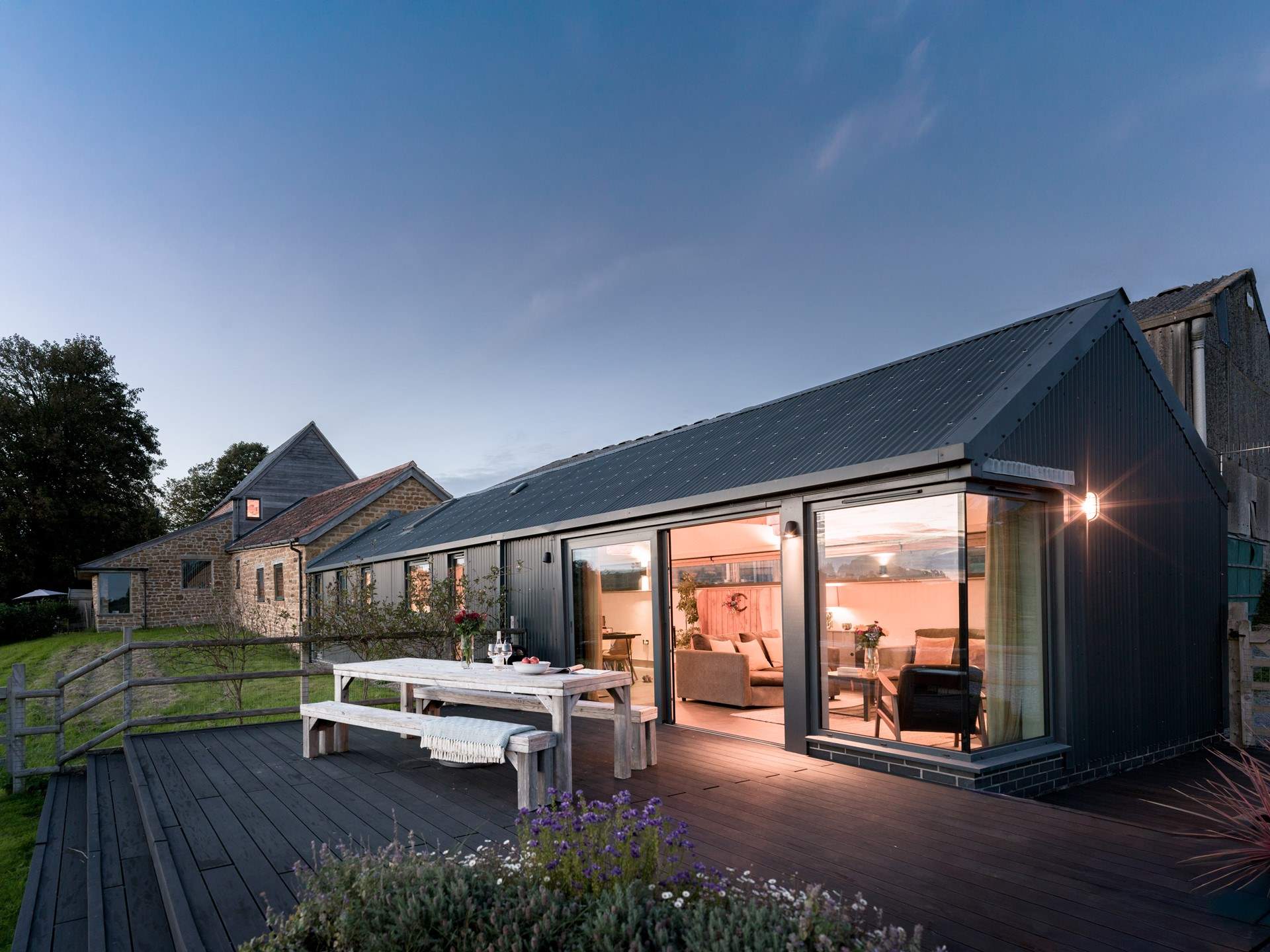 As evening falls the indoor-outdoor living comes into its own.