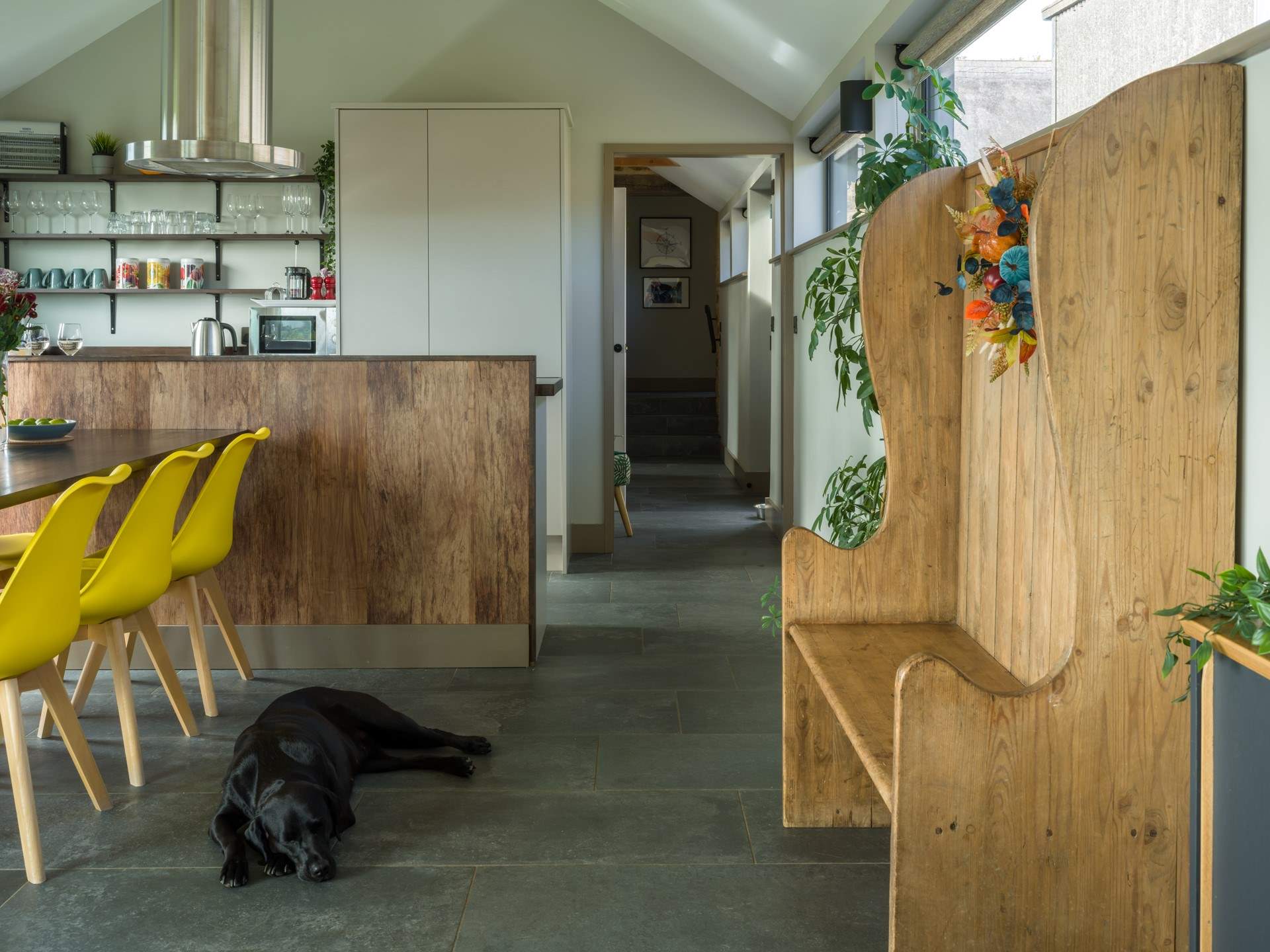 Hand crafted interiors and very dog-friendly.