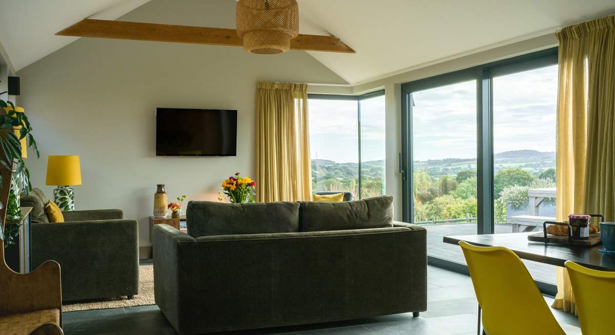 The views from the living area are quite something and the large sliding doors really open up the room and let the outside in.