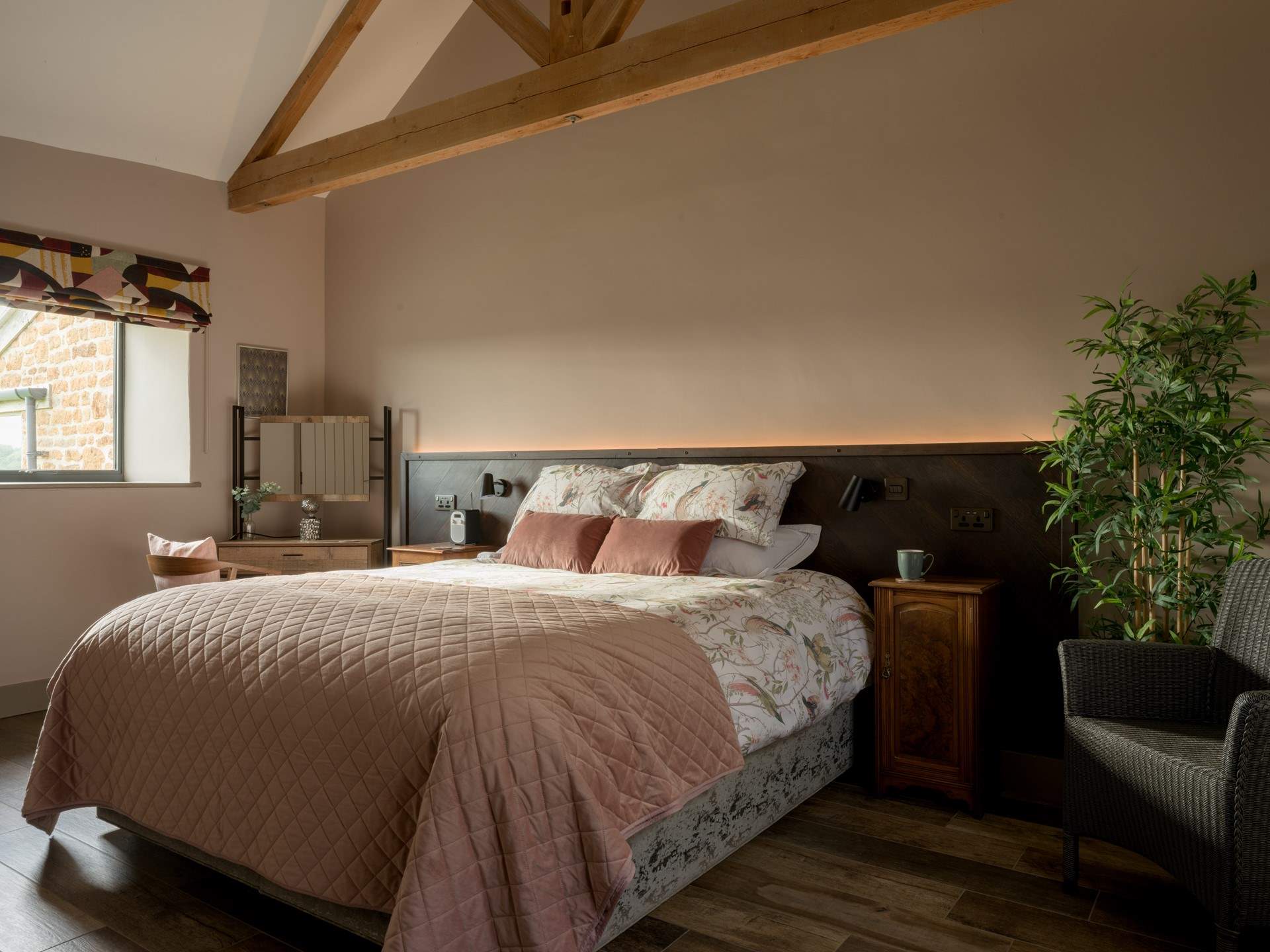 The primary bedroom is serene with a super-king size bed (can be split into two twins) and luxurious linen.