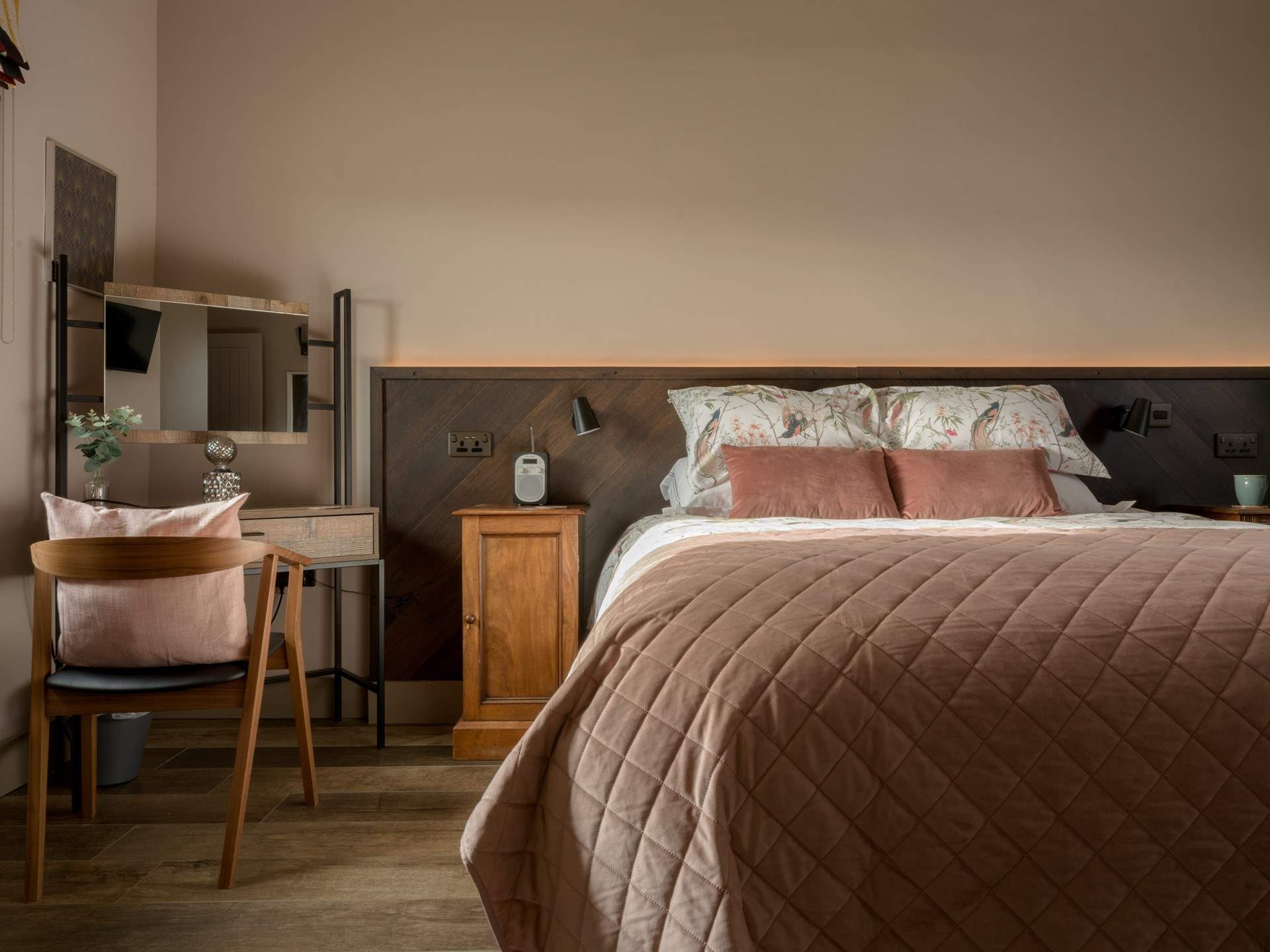 The bedrooms are luxurious and calming.