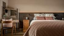 The bedrooms are luxurious and calming.
