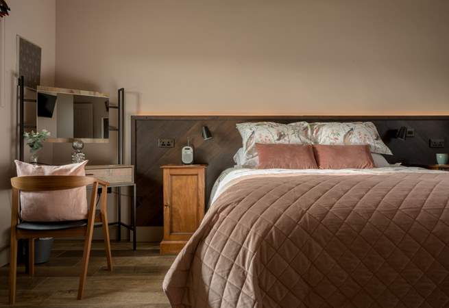 The bedrooms are luxurious and calming.