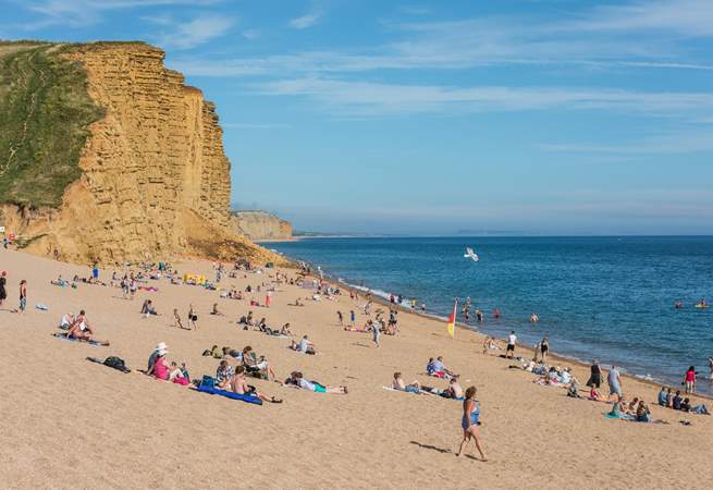 West Bay is fantastic for fossil hunting, sunbathing and a spot of crabbing off the quay.