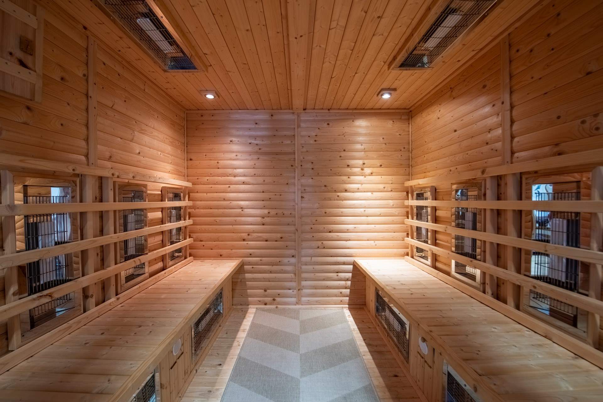 The infrared sauna is situated in the gym which also has showering facilities.