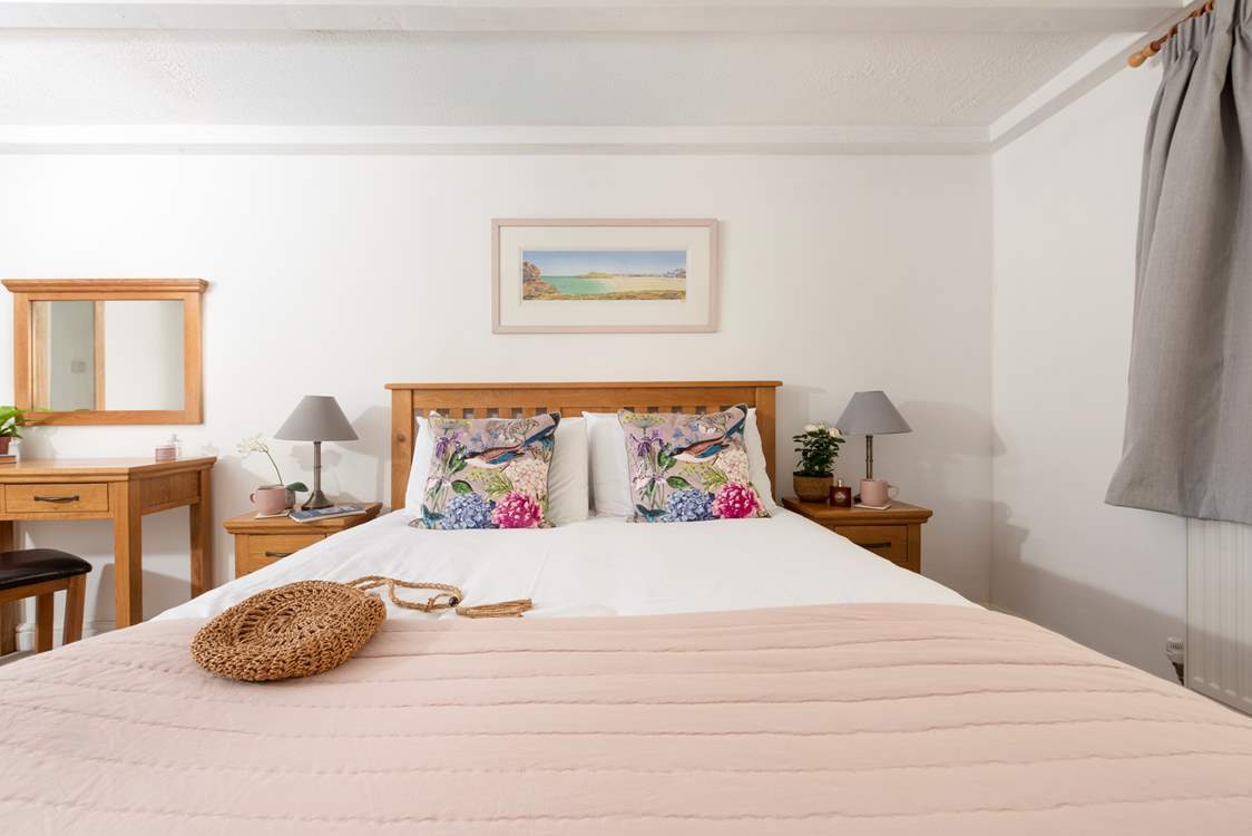 The king-size bedroom is gorgeous.