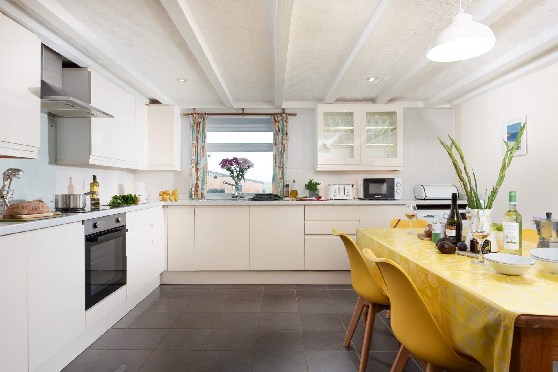 The kitchen/diner is spacious and sociable.